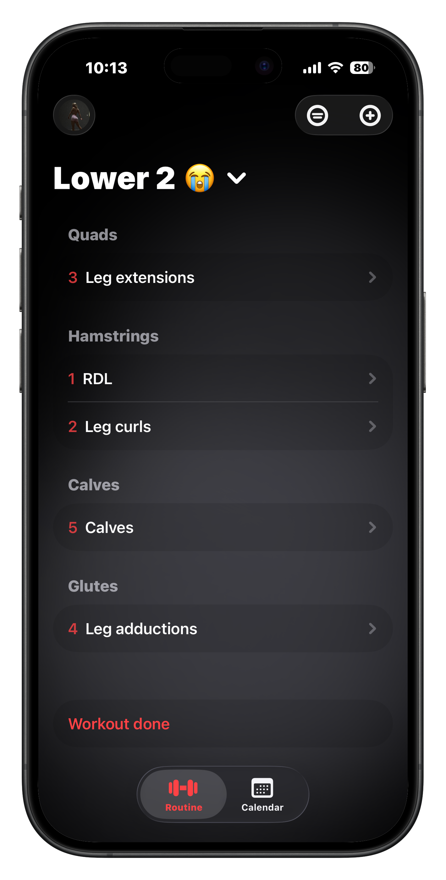 Main app screen