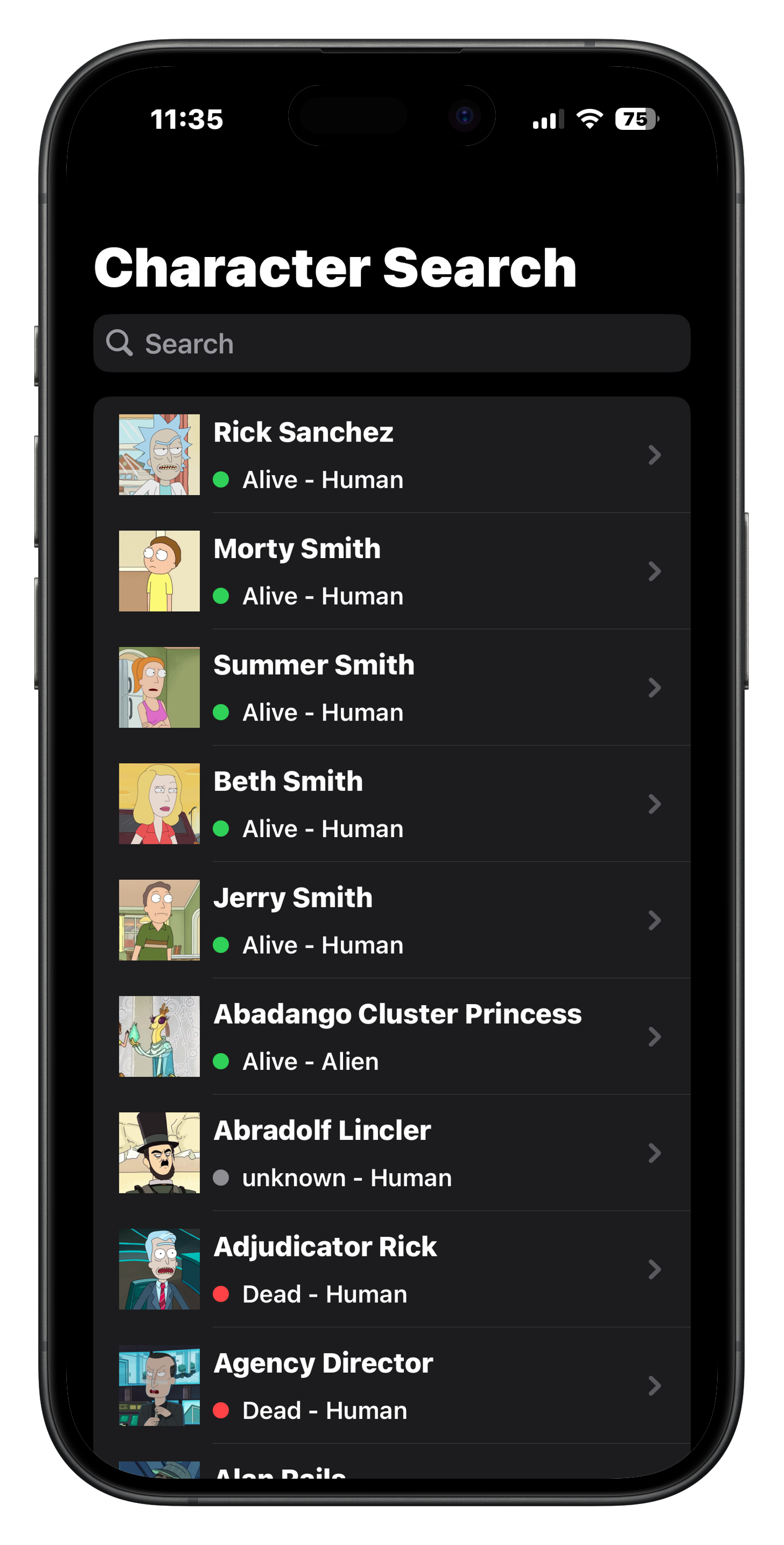 Main app screen